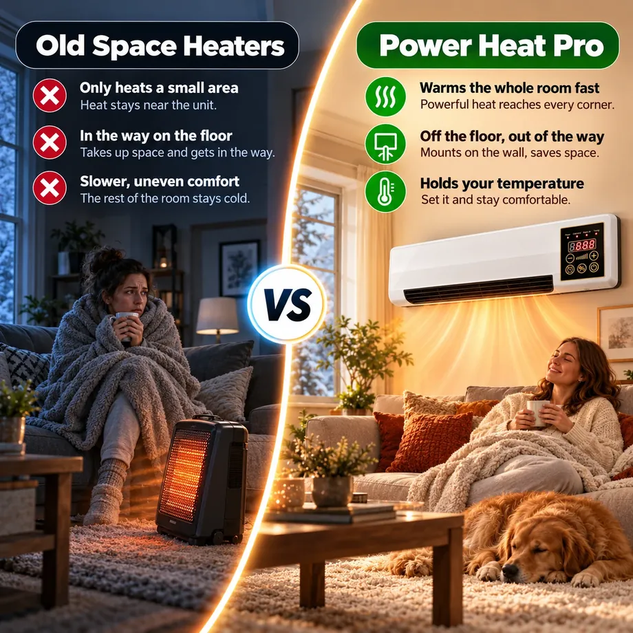 Vergleich von herkömmlichen Heizgeräten und Power Heat Pro
